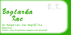 boglarka kac business card